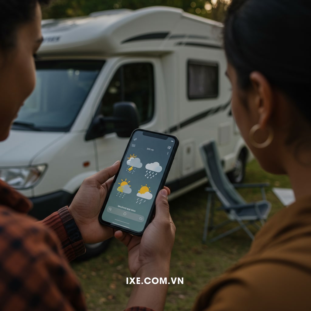 Chuẩn bị trước chuyến đi: Dự báo thời tiết và kiểm tra xe camping thuê