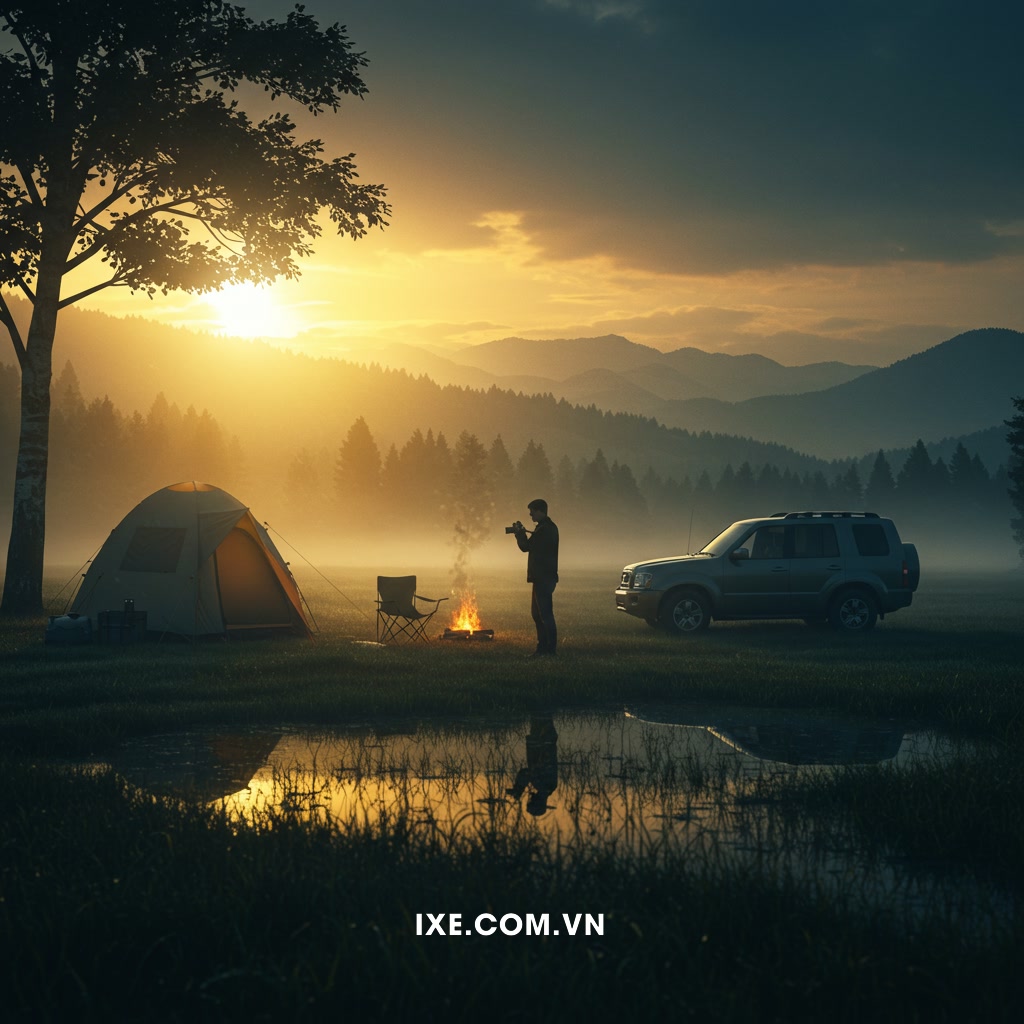 Chụp ảnh trong các điều kiện ánh sáng và thời tiết đặc trưng khi camping