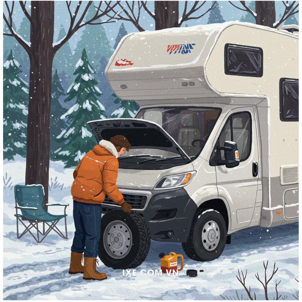 Kiểm tra và bảo dưỡng xe camping cá nhân trước khi khởi hành mùa đông