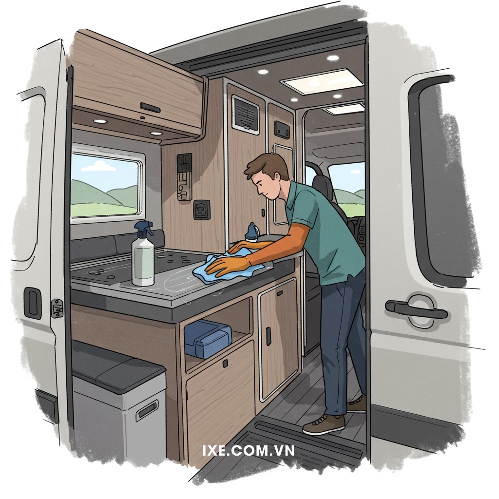 Lưu ý khi dọn dẹp và trả xe camping thuê