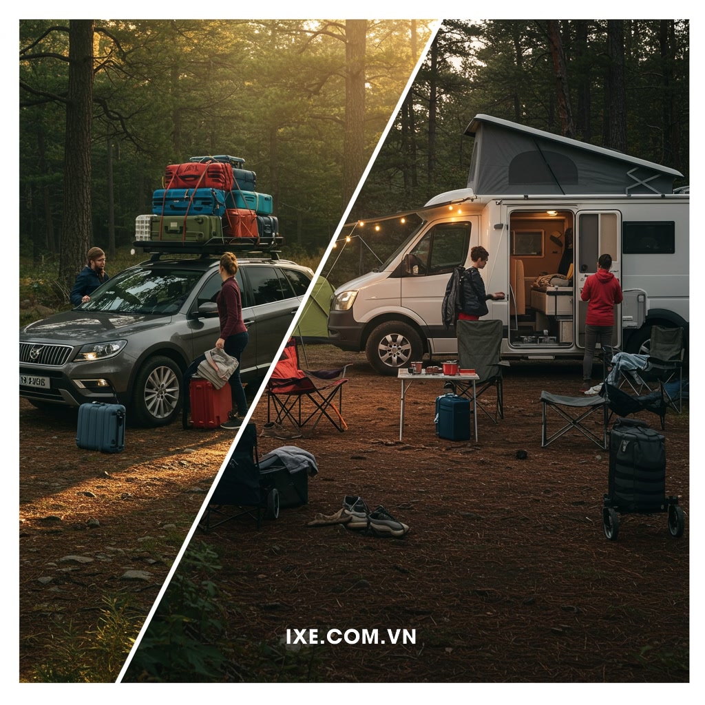 So sánh: Sử dụng xe cá nhân hay Thuê xe camping?