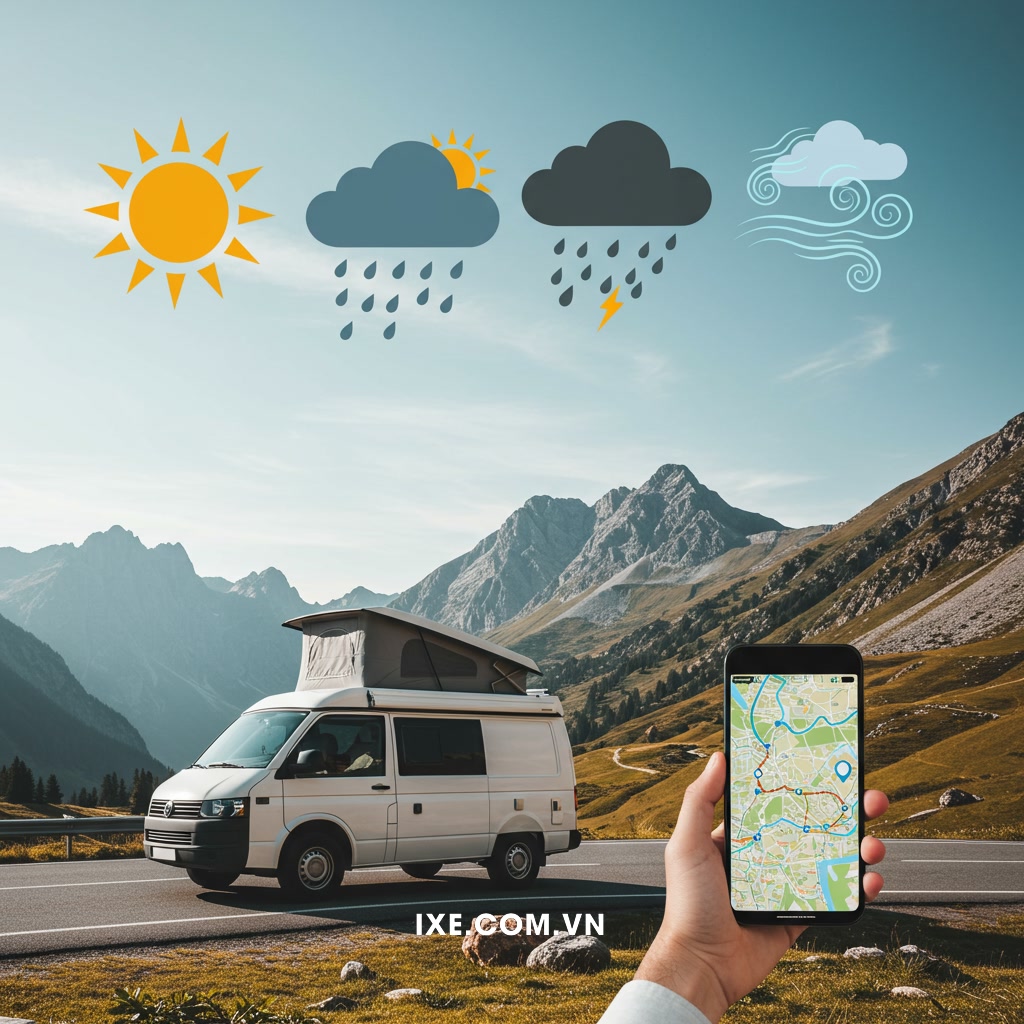 Tầm quan trọng của việc xem xét thời tiết khi thuê xe camping