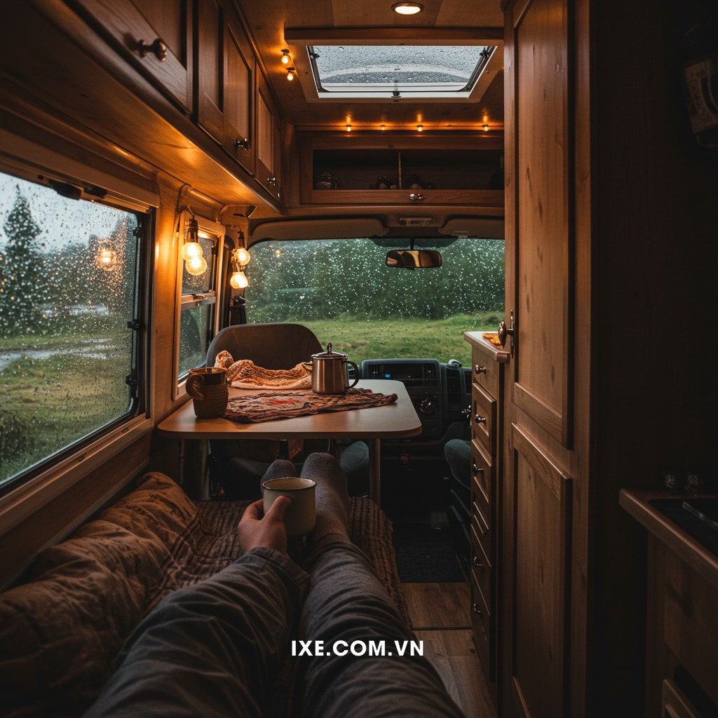 Tận hưởng trọn vẹn trải nghiệm thuê xe camping mùa mưa