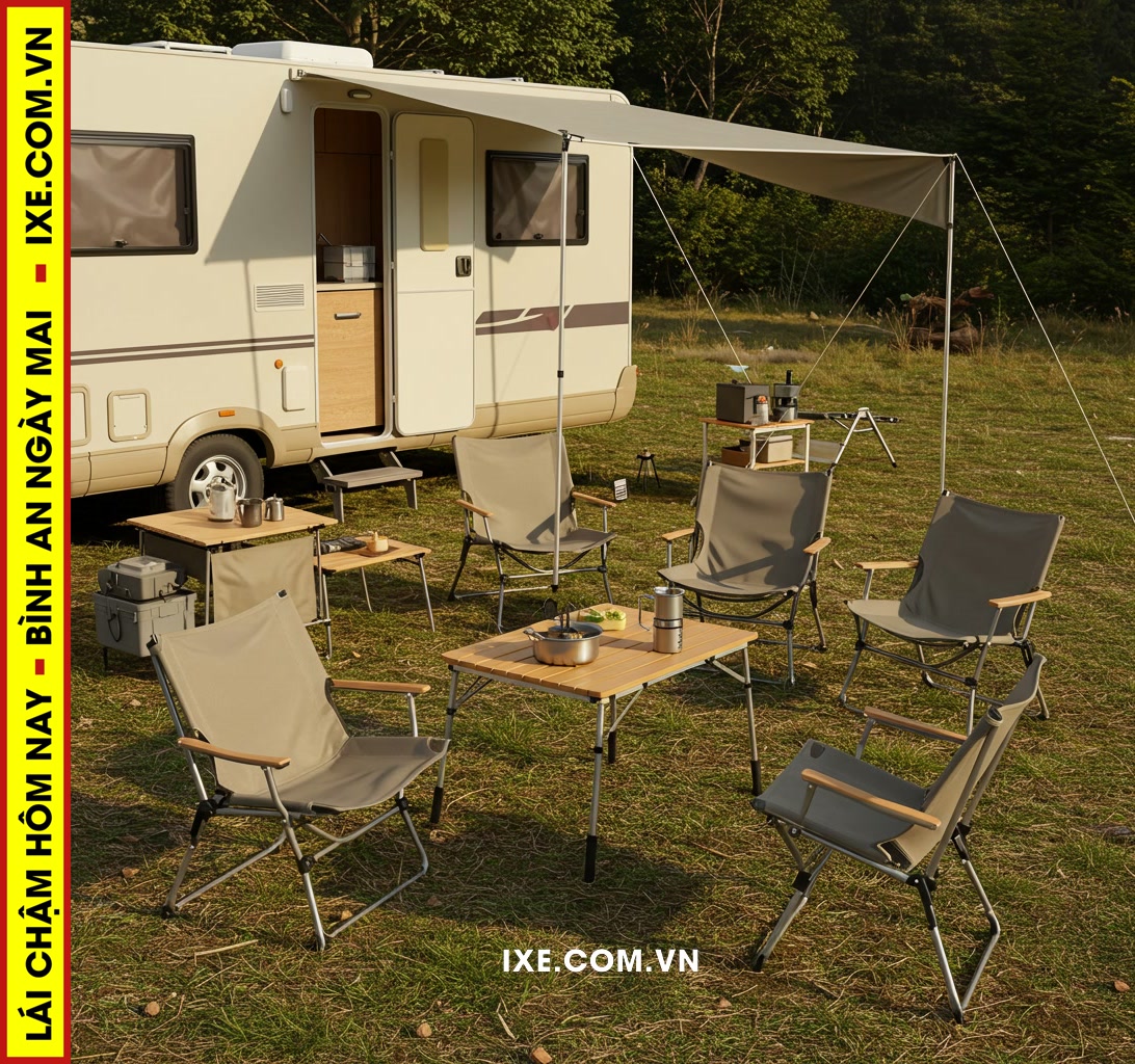 C&aacute;c loại Ghế v&agrave; B&agrave;n di động th&ocirc;ng minh ph&ugrave; hợp cho xe camping