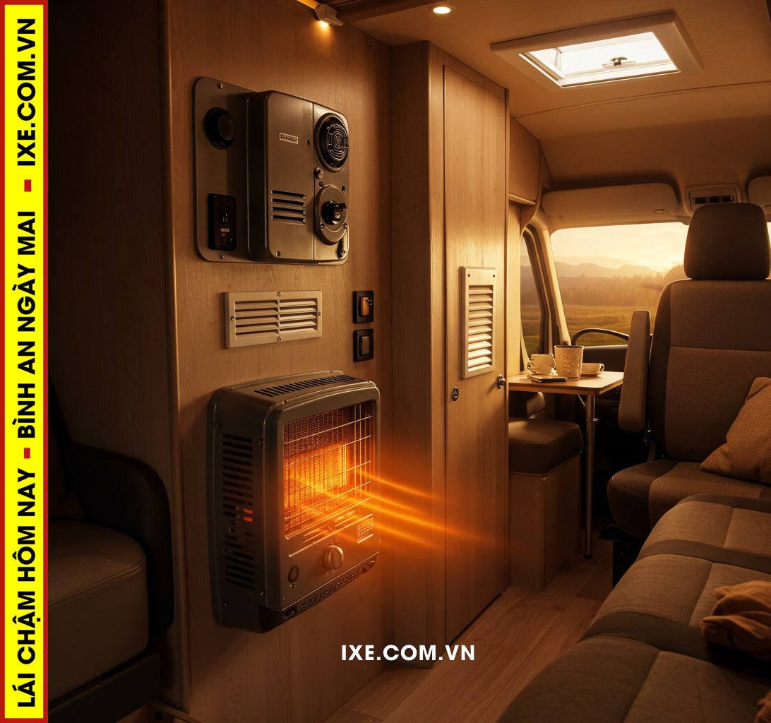 C&aacute;c loại hệ thống sưởi ấm phổ biến tr&ecirc;n xe camping