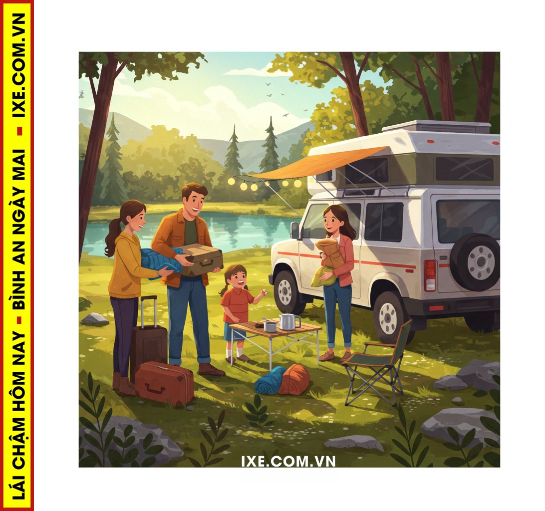 Chuẩn bị v&agrave; tận hưởng chuyến đi camping bằng xe