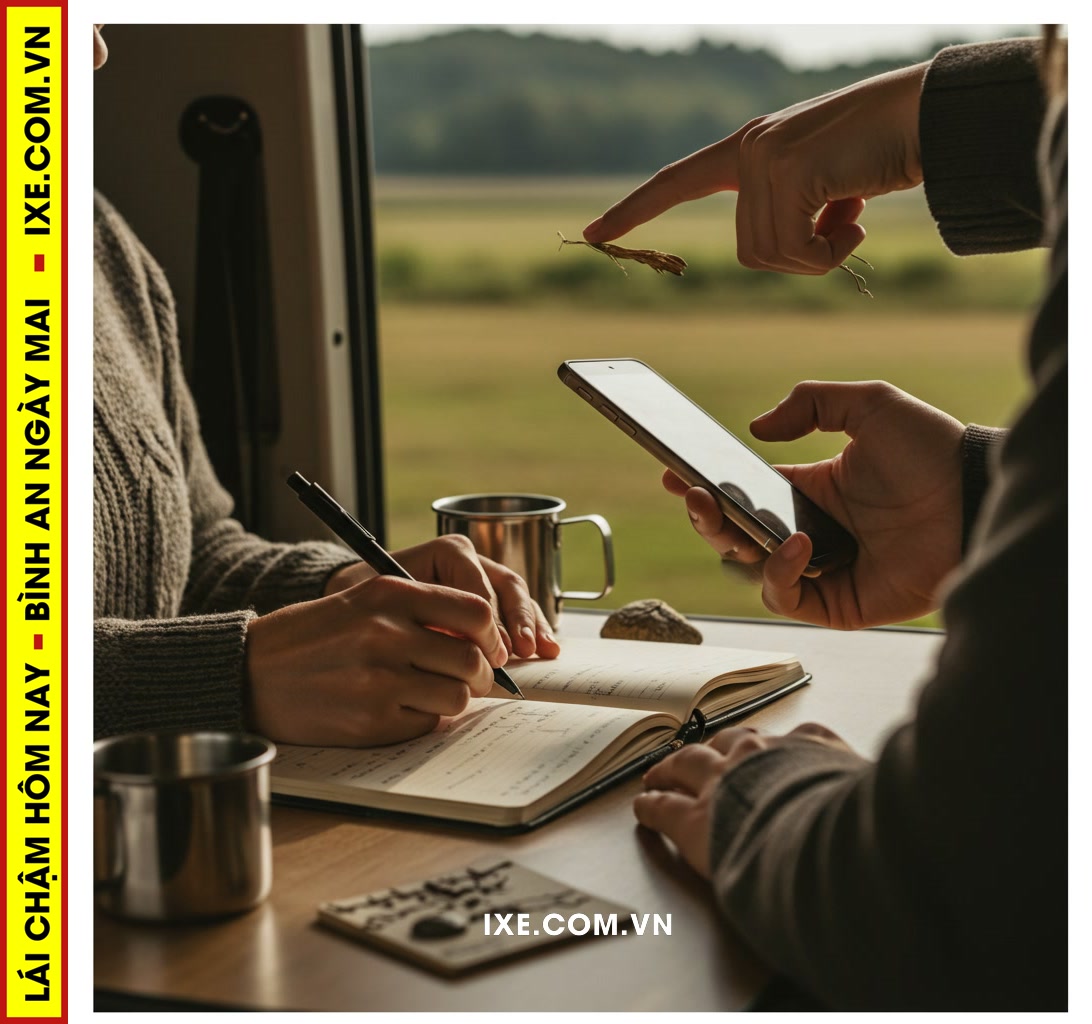 Ghi chép và thu thập tư liệu trong chuyến đi thuê xe camping