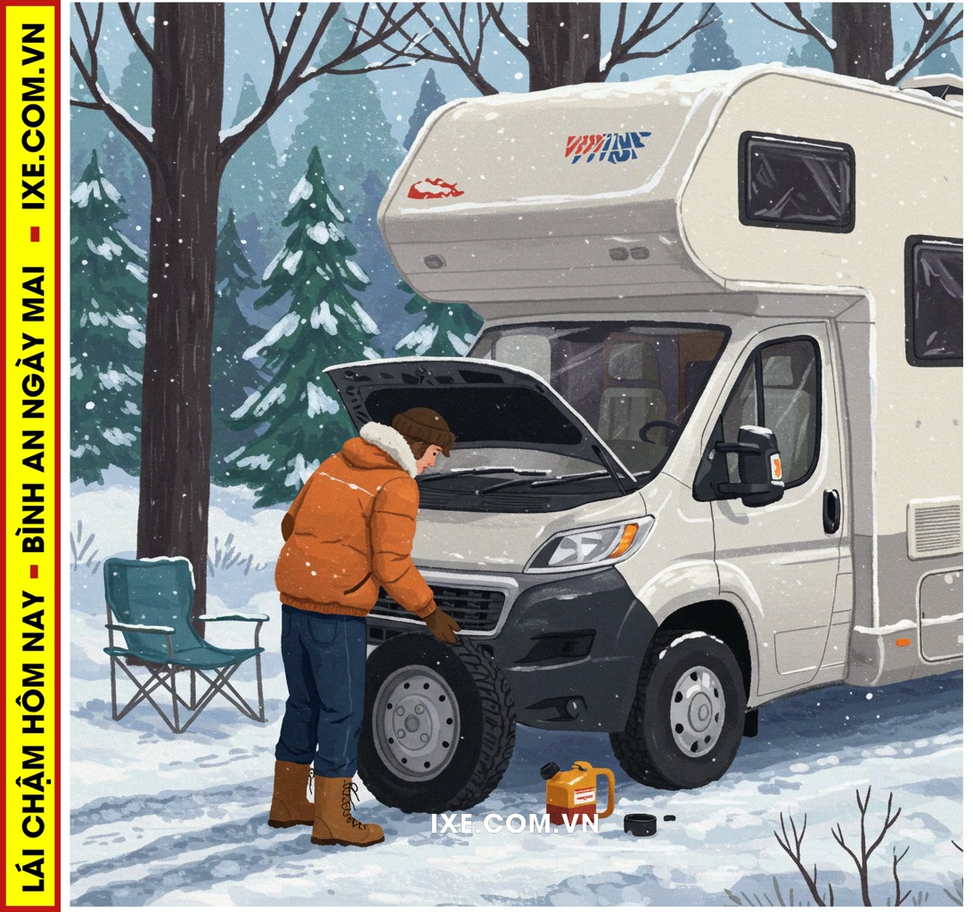 Kiểm tra và bảo dưỡng xe camping cá nhân trước khi khởi hành mùa đông