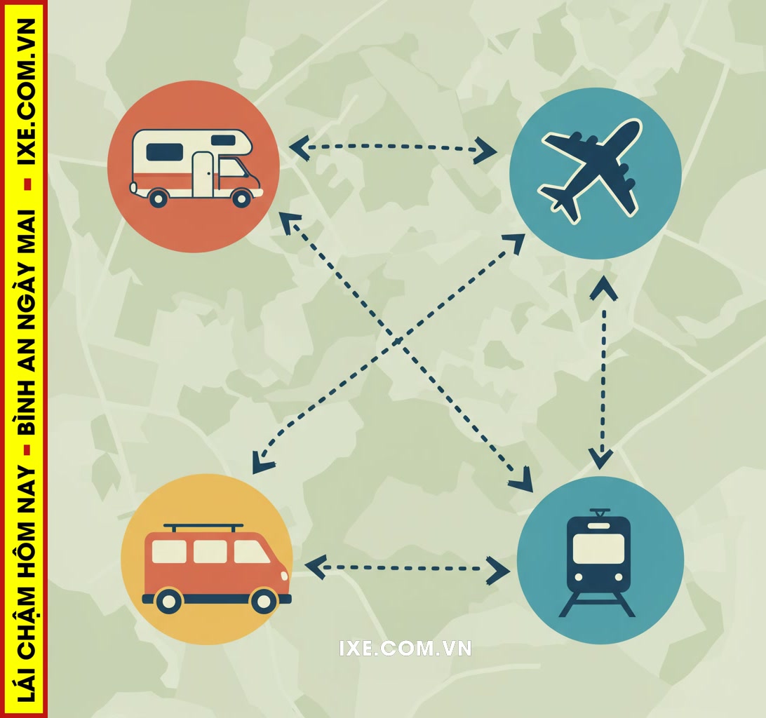 Lợi &iacute;ch của việc phối hợp xe camping v&agrave; phương tiện kh&aacute;c