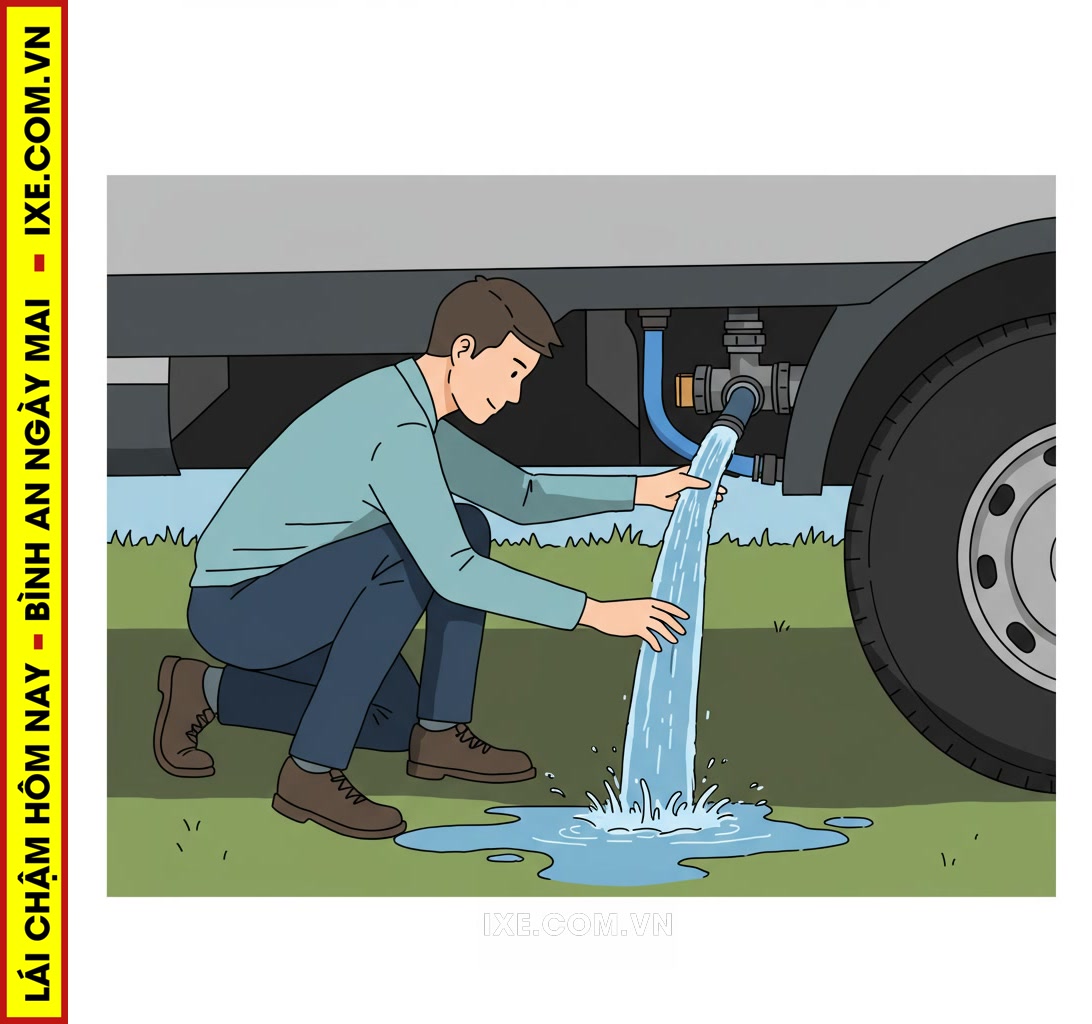 Quy tr&igrave;nh xả nước khi kết th&uacute;c chuyến đi/trả xe