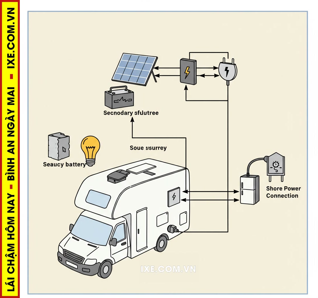 Tổng quan về hệ thống điện trên xe camping cho thuê